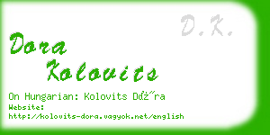 dora kolovits business card
